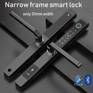 Fingerprint Smart Door Lock Digital Lock Broken Bridge Lock Fingerprint/IC Card/Passcode/APP Unlock Manage by APP for Narrow Frame Door DQ4