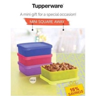 Tupperware Mini Square Away @90 ml (4Pcs) // Multipurpose Small Box Container Food Side Dishes Snack Bring Lunch Set