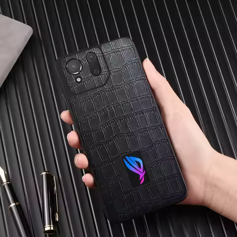 Crocodile Texture Leather Phone Case For ASUS Rog Phone 8 Pro Capa Holster Protective Back Cover For