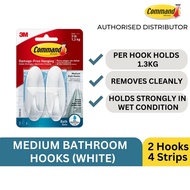 3M Command Medium Bathroom Hooks - White 17081B