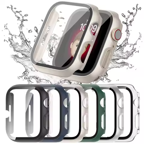Glass+cover For Apple Watch Case series 8 7 6 5 4 3 SE 44mm 45mm 42mm 41mm iWatch Screen Protector f