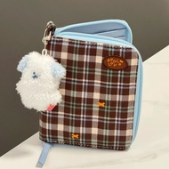 Retro canvas plaid travel passport holder multi-fu 复古帆布格纹旅行护照夹多功能拉链卡包机票身份证件随身收纳包1015ZJKB