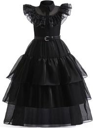 Wednesday Addams Inspired Gothic Long Black Dress