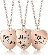 Friendship Necklace for 3,Stainless Steel Heart-Shaped Necklace/Bracelet Three Hearts Composed of Fr