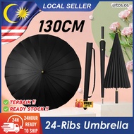 24 Ribs Long Handle Big Umbrella Anti-UV Sun Rainstorm Protector Large Surface Parasol / Payung Besa