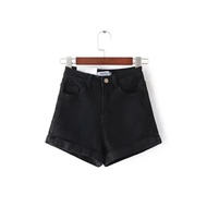 High Waist Denim Shorts Women Loose Cuffed A- Line Wide Leg Frayed Hem Summer Slimming Jeans Female 