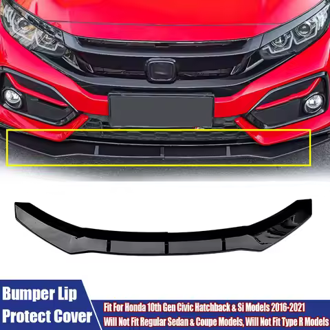 Car Front Bumper Lip Diffuser Spoiler Splitter Guard For Honda 10th Gen Civic Hatchback & Si Models 