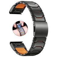 26mm 22mm Silicone + Titanium Strap Metal Bracelet Magnetic Bands QuickFit Band for Garmin Epix Pro 