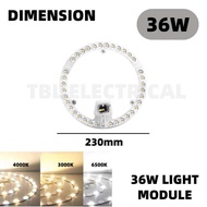 🔥READY STOCK🔥 LED Magnetic Light Module Circular Tube 24W 36W 48W 72W LED Module Ceiling Light Lamp