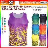 ARORA SPORTS / WT-SPORT Unisex Sublimation Running Dry Fit Sleeveless Jersey -