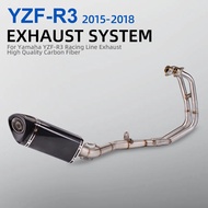 For R3 akrapovic Full System Exhaust carbon muffler