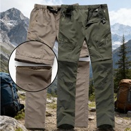 Men's Outdoor Mountaineering Pants Tactical Sports Zipper Bag Removable Shorts Seluar Slack Lelaki S