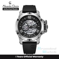 [Official Warranty] Alexandre Christie 6295MTRTPBA Men's Black Dial Silicone Strap Watch