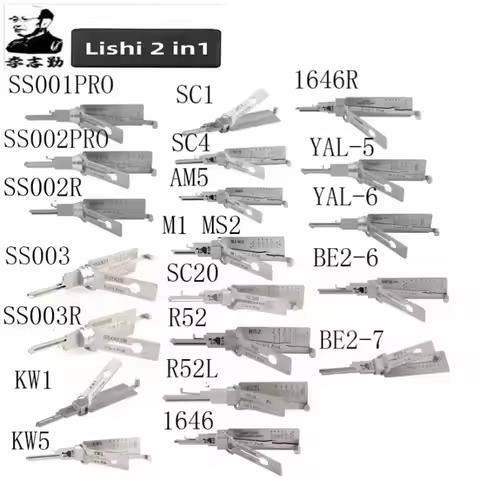 Lishi 2 in 1 Locksmith Tools SS003 SS003R SS001 SS002 SS002R R52 KW1 KW5 SC1 SC4 SC20 M1 MS2 AM5 R52