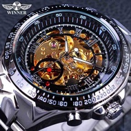 WINNER T-WINNER Men's Fashion All-Steel Hollow Automatic Mechanical Watch Men's Watch