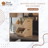 KAYU Wooden crate toy / fruit storage bin stackable crate Wooden crate box