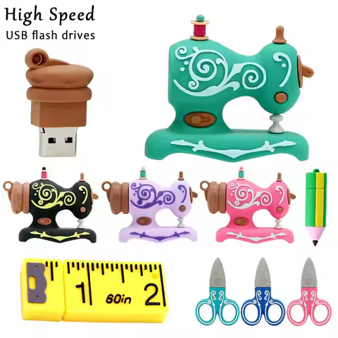 Tailor Tools Sewing Machine Scissor Ruler Pendrive 256G Usb Stick 8GB 16GB 32GB 256GB 64GB 128GB USB