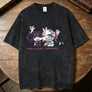 Needy Girl Overdose Vintage Washed cotton tshirt teen anime Punk Graphic tshirt streetwear hip hop C