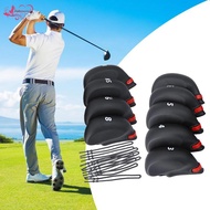 [Abbraccia] Golf Iron Covers 9Pcs Iron , Golf Black Iron Covers, Golf Club Covers with Club