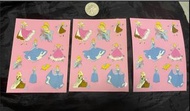 (包郵) 3張灰姑娘貼紙，Cinderella sticker, disney, 公主系列