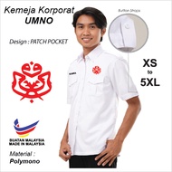 UMNO Putih Patch Pocket Baju Kemeja Korporat Parti Politik Malaysia Corporate Uniform UMNO White