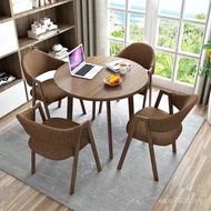 Round Table Coffee Table Chair Dining Table Combination Household Small Apartment Tea Shop Nordic Mi