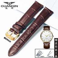 Watch strap replacement Guanqin watch strap mechanical watch parts Dita leather men and women butterfly buckle universal GQ008815/GJ16025-A