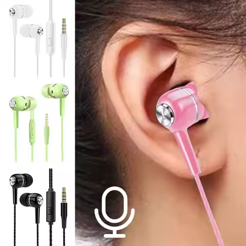 1PC Stereo In-Ear Earphone Earpiece With Microphone 3.5mm Earbuds Portable Universal HiFi Headphone 
