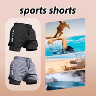 2-in-1 Shorts Running Shorts with Cycling for Women and Men Sport Pants Mesh Double Layer Shorts Pan