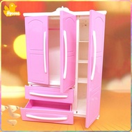 Hyccue Doll Open Wardrobe Play House Furniture with 10 Clothes Hangers Supplies Ornaments