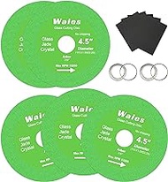 Waies Glass Cutting Disc with 7/8" (22.23mm) Hole 4.5 Inch Glass Ceramic Cutting Polishing Disc for Angle Grinder Diamond Ultra-Thin Saw Blade for Grinding of Glass Jade Crystal Tile 5(pcs)