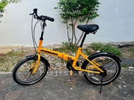 จักรยานพับได้ญี่ปุ่น - ล้อ 20 นิ้ว - Single Speed - Hummer - สีเหลือง [จักรยานมือสอง]