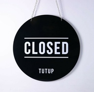 Akrilik Open Close / Signage Open Close (Bulat)