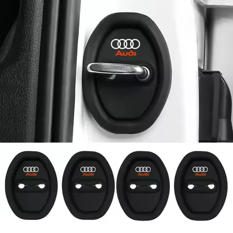 2/4PCS Silicone Car Audi Badge Door Lock Cover Sticker For Audi A1 A2 A3 A4 A5 A6 A7 A8 Q1 Q2 Q3 Q4 