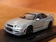 1/43 NISSAN SKYLINE GTR R34 NISMO Z TUNE VERSION SILVER 1:43 1比43 日產 GT-R 銀色 超級 跑車 合金 模型車 minichamps