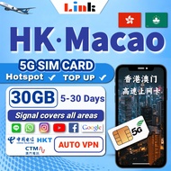 HongKong Macao Sim Card 5~30days High Speed Data Unlimited 3HK CTM Travel Sim Card 香港澳门上网卡【Total dat