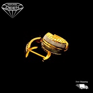 SMS DEEN Clip Earrings, ±2.9GM - Gold 916 Emas - Subang Katup (Info: ±1.1x0.9CM - 2.90GM)