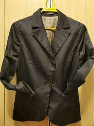 👩‍💼寫字樓上班必備🗣📣  WANKO黑色令面直條暗紋西裝外套