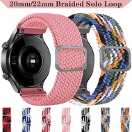{TATLLr} 20mm 22mm Braided Solo Loop for Samsung Galaxy watch 4/4Classic active 2 Gear S3 Adjustable band Huawei GT 2 2e Pro watch strap