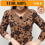 .❤🎁Ready Stock🎁 ❗️S-5XL❗️ ✅  baju t shirt perempuan lengan panjang viral murah t shirt lengan panjang women Plus velvet lace bottoming