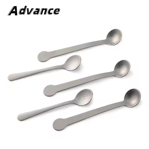 Cute Small Spoon Titanium Alloy Milk Dessert Spoon Outdoor Camping Coffee Tea Spoon