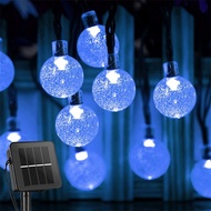 Topewon 5M 20Leds Solar String Lights Outdoor Crystal Globe Lights with 8 Modes Waterproof Solar Pow