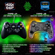 จอย EGA Type J1 (มีสาย) , Type J2 Wireless 2.4G (ไร้สาย) จอยเกมส์ Joystick For PC , TV-Box , PS3 ประ