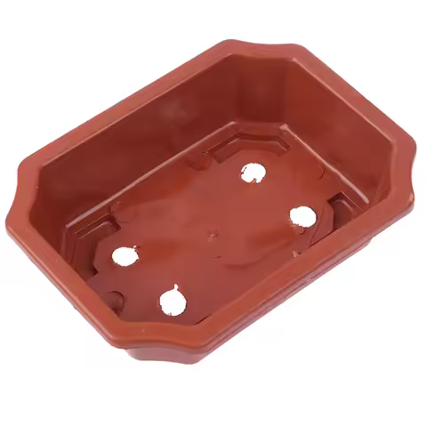 1pc Bonsai Pots Vintage Plastic Bonsai Plants Growing Pot Rectangular Classical Bonsai Pot Cactus Po