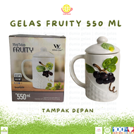 Gelas Keramik 600 ml / Gelas Keramik dan Tutup / Gelas Kado / Gelas Jumbo / Gelas Minum dengan Tutup