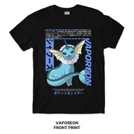 VAPOREON POKÉMON EEVEE EVOLUTION Series T-Shirt (Singapore 3-4 Days Delivery) Front And Back Print C
