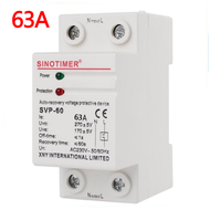 อุปกรณ์ป้องกันแรงดันไฟฟ้าเกิน อุปกรณ์ป้องกันไฟตก กระแสเกิน อุปกรณ์ป้องกันไฟเกิน/ ไฟตก Sinotimer 40A 63A ไฟกระชากปรับตั้งค่าแรงดัน  ตัวกันไฟกระชาก ตัวกันไฟตก ชิโนทามเมอร์ ac Over Voltage and Under Voltage protective device protector Relay