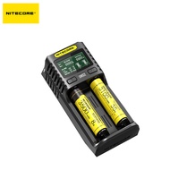 Nitecore UM2 Pengisi Daya Kompatibel untuk Baterai Li-ion dan NiMH Charger 2 Slot Multifungsi dengan