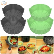 2Pcs Air Fryer Silicone Pot Silicone Air Fryer Liner Reusable Round Non-Stick Air Fryer Basket Pot S