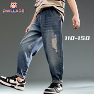 OWLLADE Beggy Ripped Baggy Jeans for 12 Years Old Kids Teens Denim Pants for Jeans Boy 63111 in Blue